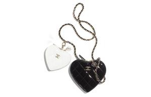 CHANEL Лакированная кожаная клатч через плечо на одно плечо женский черно-белый