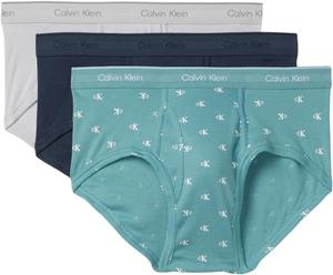 Трусы Calvin Klein Underwear Cotton Classics 3-Pack Brief, цвет Micro Chip/Diamond Logo/Zoni Beach/Ink