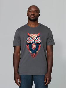 Футболка с разноцветной совой серого цвета wat? Apparel