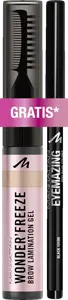 Гель для бровей Manhattan Wonder Freeze Brow Lamination Gel 002 Blonde & Eyemazing Kajal Eyeliner 1010N black