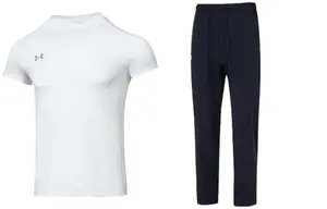 Повседневная спортивная одежда для мужчин, белый + темно-синий Under Armour, белый/темно-синий