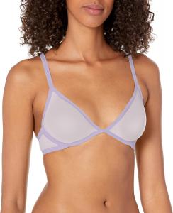 Женский прозрачный бюстгальтер Calvin Klein Marquisette без подкладки с глубоким вырезом, Vervain Lilac