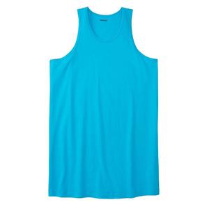 Мужская большая и высокая безусадочная легкая майка увеличенной длины Kingsize KingSize, цвет Electric Turquoise