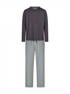 Phil & Co. Berlin Пижамная фланелевая рубашка серо-черного цвета