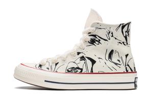 Converse 1970-е годы All Star White Rose, нескользящие, износостойкие, высокие, парусиновые туфли унисекс, черно-белые