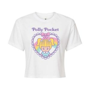 Укороченная стеганая футболка с сердечком для юниоров Polly Pocket, белый