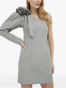 Мини-платье с розеткой на одно плечо Custommade, черный