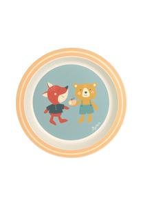 Детская тарелка "4 freunde" Sigikid с медведем и лисой, голубая