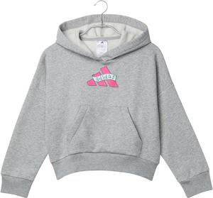Пуловер adidas Kids Heather Multi Graphic Fleece Hooded Pullover, цвет Medium Grey Heather