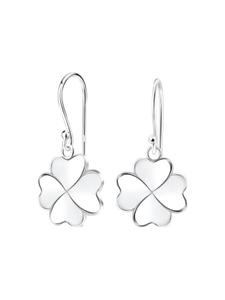 Alexander York Серьги в виде клеверных листьев из серебра 925 пробы, комплект из двух серебряных элементов