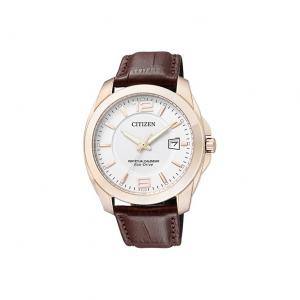 CITIZEN Часы Solar Quartz Movement Leather Watch Bands Watch 42mm Men's Watch White Dial BL1243-00A, White Dial