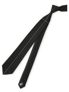 Узкий галстук из смесовой шелковой ткани, шириной 7,5 см Mfeditorial, цвет 05 Black