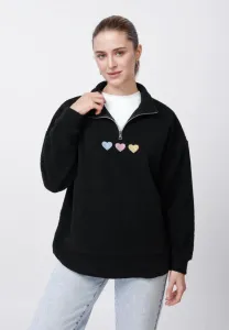 Свитер-Комбинезон с застежкой-молнией на четверть длины, флисовый джемпер. Even&Odd, Black