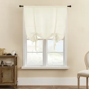 Однотонные короткие шторы, римская штора в деревенском стиле для балкона, спальни, гостиной, кухни, цвет: бежевый, размер: 80x120 см DQQ