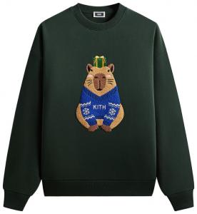 Толстовка Kith Kithmas Capybara Nelson Crewneck, зеленый