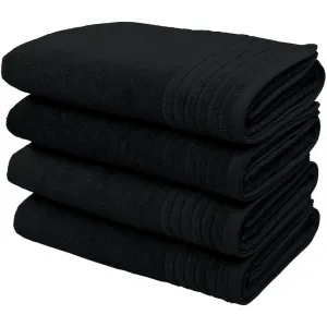 Мои домашние полотенца Duschtücher Sanremo Premium, премиум полотенца, 600 г/м², 70x140 см с каймой, пушистые и мягкие, высокого качества My Home, черный