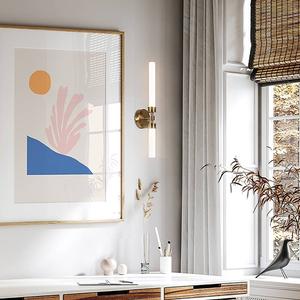 Светодиодный настенный светильник Maytoni Decorative Lighting Stelo, прозрачное стекло / смешанный металл - 2 пламени