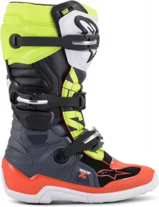 Детские мотокроссовые ботинки Alpinestars Kids Tech 7S, желто-военно-черные, Dark Grey, Red, Yellow
