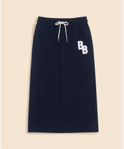 Хлопковая махровая ткань, миди-юбка с логотипом BB.