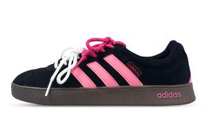 VL Court 2.0 Противоскользящие износостойкие низкие кеды для скейтбординга унисекс черные розовые Adidas Neo