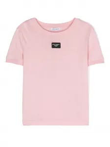 Футболка с логотипом Dolce & Gabbana Kids, розовый