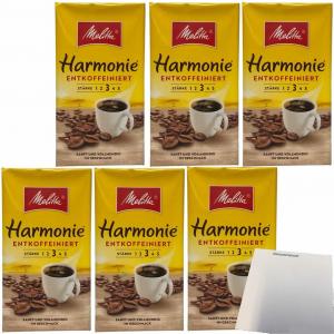 Melitta Coffee Harmonie молотый без кофеина, 3 упаковки по 6 штук (6 упаковок по 500 г) + блок usy