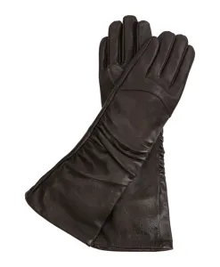 Длинные темные перчатки со складкой Kazar, коричневый