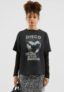 Футболка QS Print T-shirt, Schwarz/Black