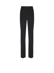 Шерстяные брюки с вытачками Balmain, черный