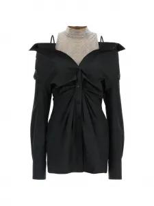 Мини-платье с аппликацией из страз Giuseppe Di Morabito, черный