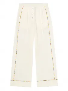 Брюки с кулиской и вышивкой GANNI, нейтральный