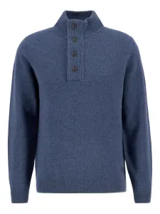 Свитер с высоким воротником и налокотниками Barbour, синий