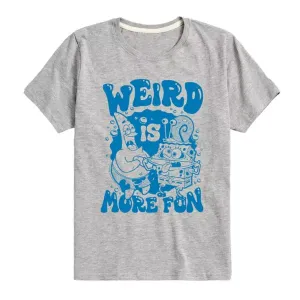 Футболка с принтом «Спанч Боб: Странно — это веселее» для мальчиков 8-20 лет Nickelodeon, серый