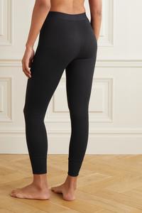 SKIMS Леггинсы из смесового хлопка с терморебристым узором - Soot, черный