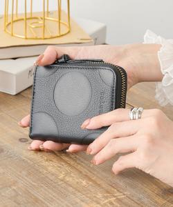 Toleur/Кожаный мини-кошелек на молнии с точечным рисунком, 12025, цвет Black