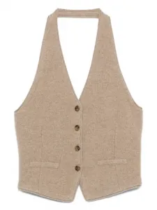 Топ с вырезом халтер Guest In Residence, нейтральный