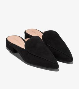 Женские балетки Cole Haan Piper W08934, черные замшевые, с острым носком, модель LION447