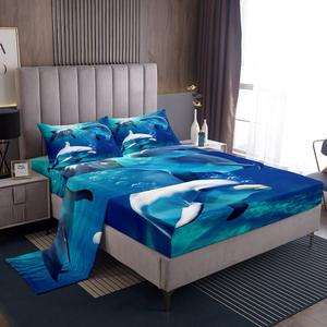 Erosebridal Комплект постельного белья Cute Dolphin с 3D принтом дельфинов в морском стиле для детей, Multi 06