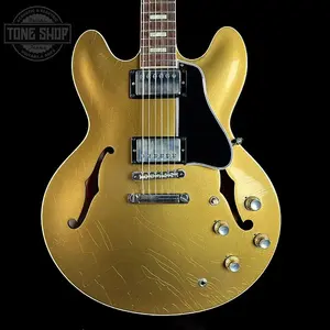 Gibson Custom Dealer Select 1964 ES-335 Double Gold с черным стингером, ультралегкая состаренная с чехлом 131302