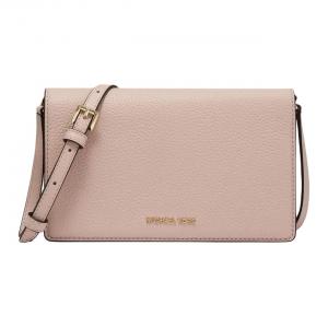 Сумка через плечо Jet Set Cow из натуральной кожи с искусственной кожаной отделкой, средний размер, для женщин, цвет нюдово-розовый MICHAEL KORS