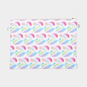 Перо _ Искусственная сафьяновая клатч-сумка с молнией и ремешком FASHNZFAB, мультиколор