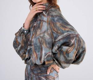 Топ с рукавами реглан серого цвета summum