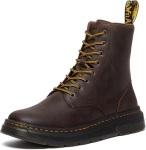 Dr. Martens Unisex Crewson Nubuck Leather повседневные ботинки, Dark Brown Crazy Horse