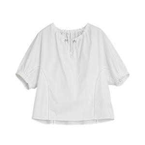ELLE Футболка Women's White V-образный вырез Moderate