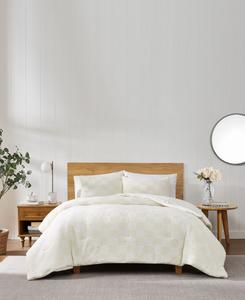 Комплект постельного белья из 3 предметов с текстурированным клетчатым узором, размер king. Truly Soft, Cream