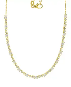 Теннисное ожерелье с овальными и круглыми кубическими цирконами, 18 дюймов + удлинитель 2 дюйма Macy'S, gold