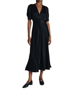 Мидди-платье Madison из сатина Ghost London, черный