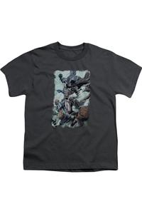 Футболка с коротким рукавом для детей "Удар Бэтмена" Gildan, Charcoal