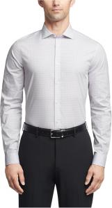 Мужская рубашка Calvin Klein, не требующая глажки, эластичная, приталенная, в клетку, Purple