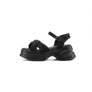 FIVE PLUS Женские сандалии на одной застежке низкие черные, цвет Black